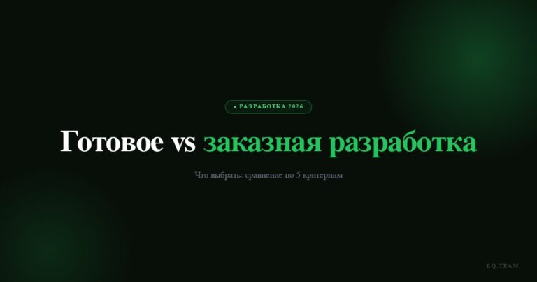Готовое решение vs заказная разработка: что выбрать в 2026