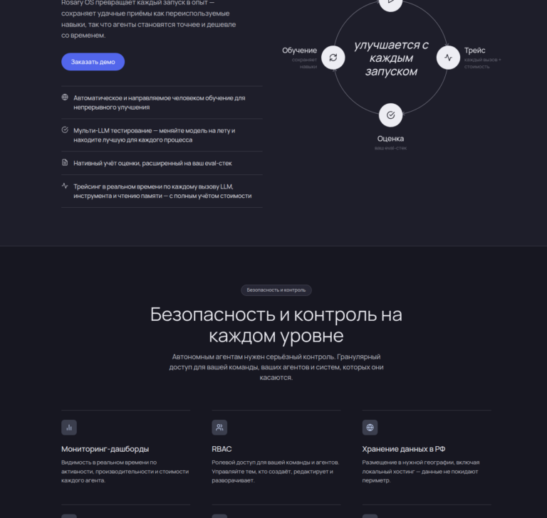 Rosary — платформа AI-агентов для бизнеса — экран проекта 2
